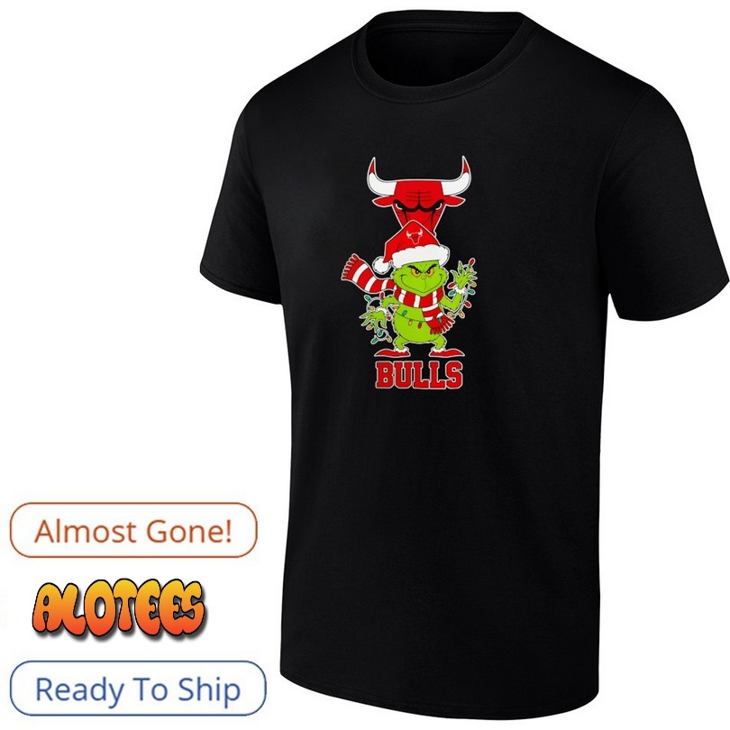 Chicago Bulls x Grinch Santa NBA Christmas T Shirt