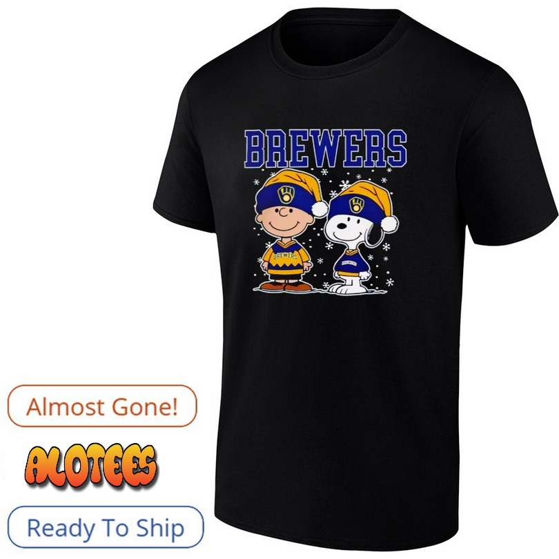 Milwaukee Brewers Snoopy Christmas T Shirt