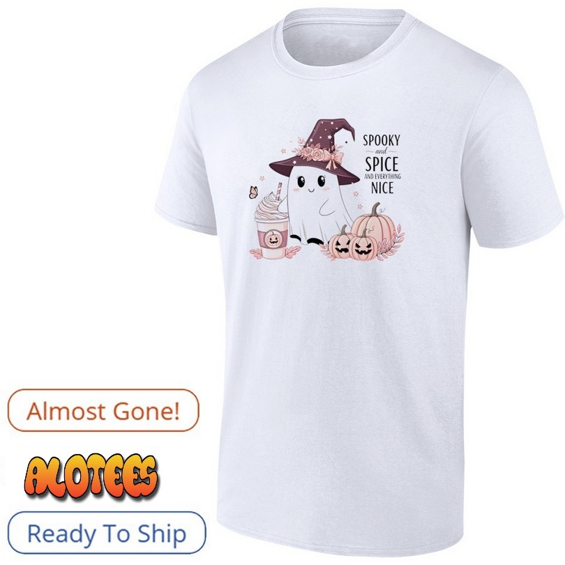 Spooky And Spice And Everything Nice Boo Pumpkin Halloween Pink Shirt