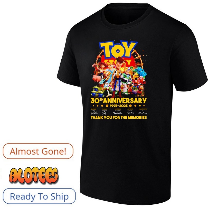 Toy Story 30th Anniversary 1995-2025 Thank You For The Memories Signatures Shirt
