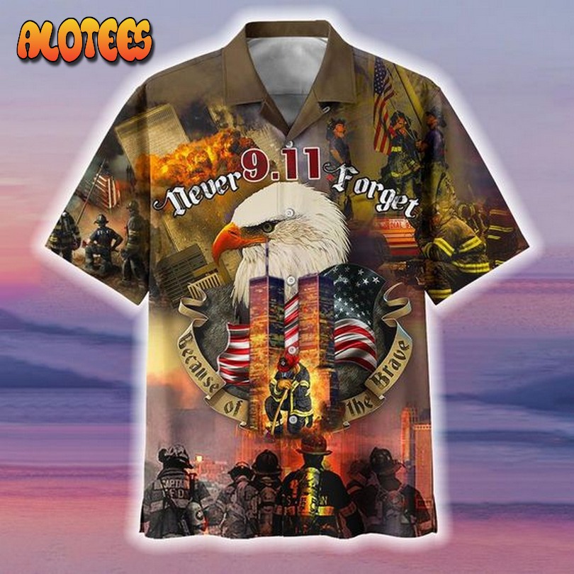 9.11 Never Forget Eagle American Flag Patriot Day Hawaiian Shirt