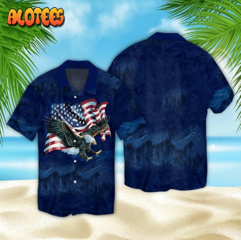 American Eagle Happy Independence Day Hawaiian Shirt