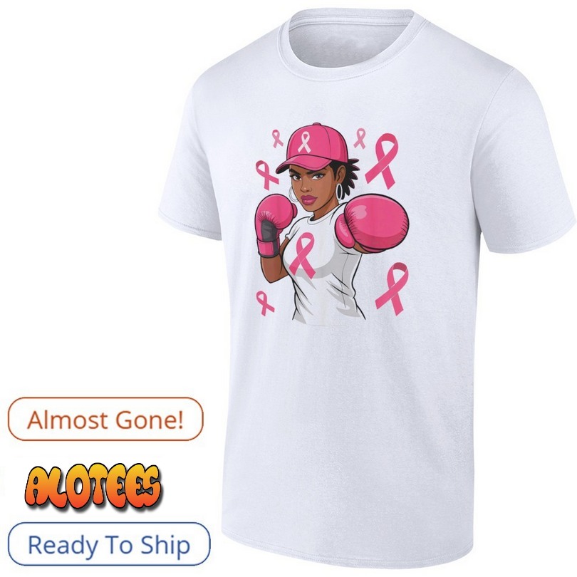 American Women Black African Fight Breast Cancer Pink Ribbon shirt