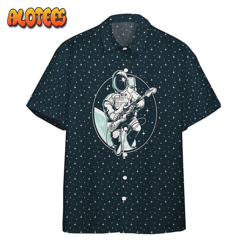 Astronaut Playing Guitar Hawaiian Shirt