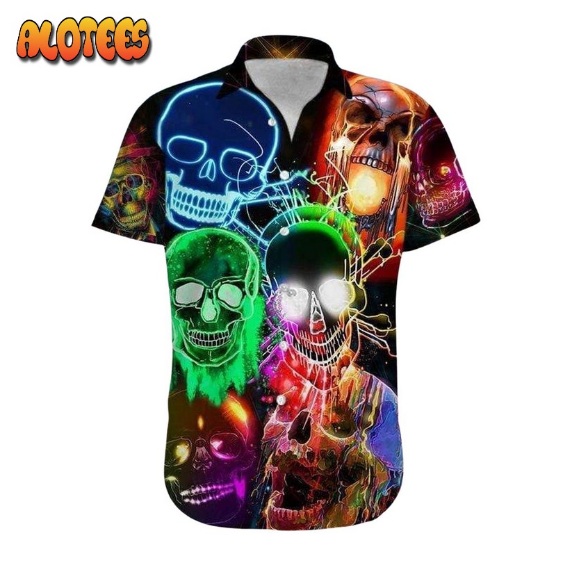 Awesome Glowing Skull Hawaiian Shirt