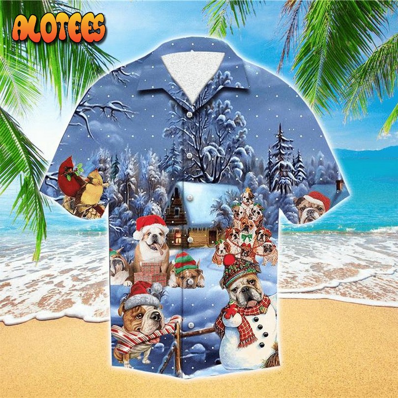 Bulldog Christmas Hawaiian Shirt