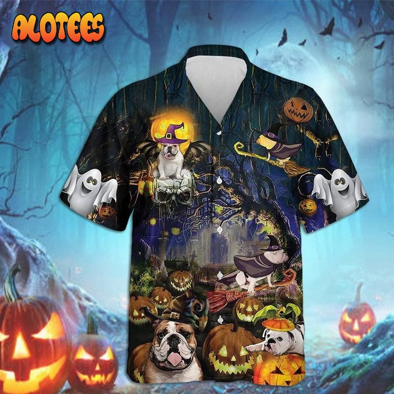 Bulldog Halloween Hawaiian Shirt