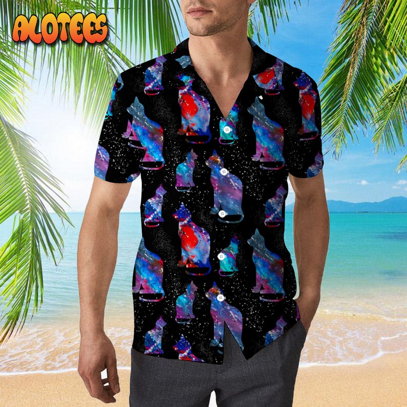 Cat In The Galaxy Hawaiian Shirt