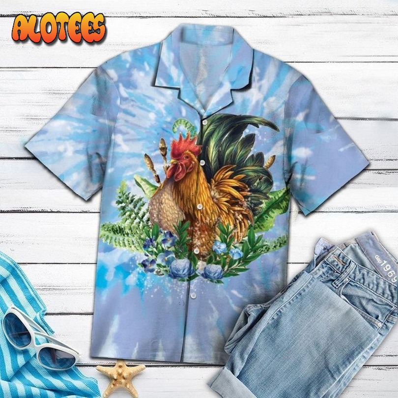 Chicken Tie Dye Aloha Hawaiian Shirt