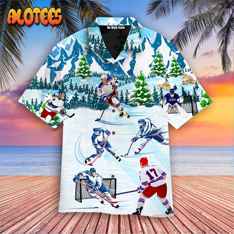 Christmas Hockey Lovers Hawaiian Shirt