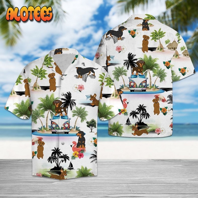 Dachshund Vacation Multicolor Hawaiian Shirt