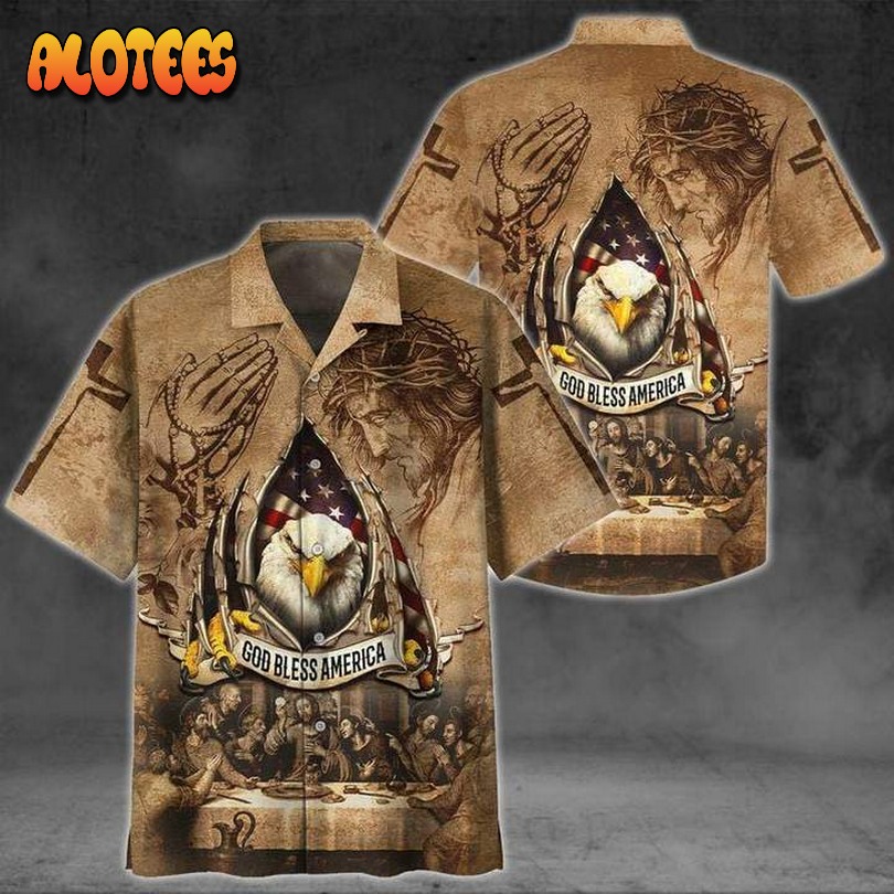 Eagle Patriot God Bless America Hawaiian Shirt