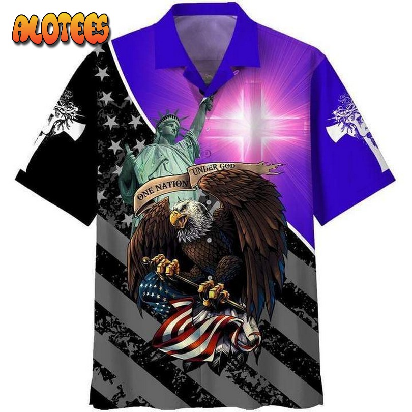 Eagle Patriot Statue Of Liberty Hawaiian Shirt
