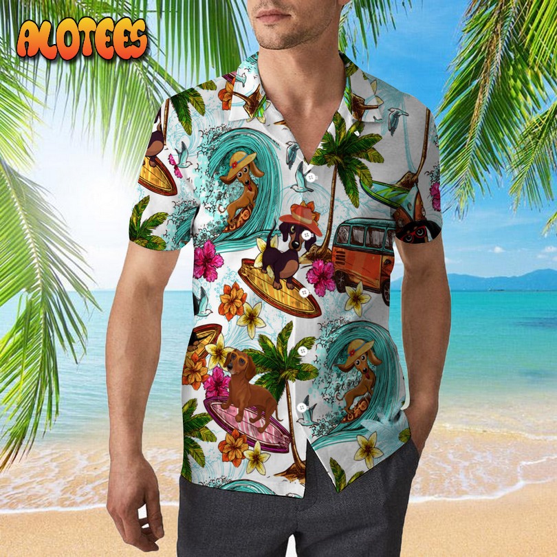 Enjoy Surfing With Dachshund Dog Hawaiian Shirt