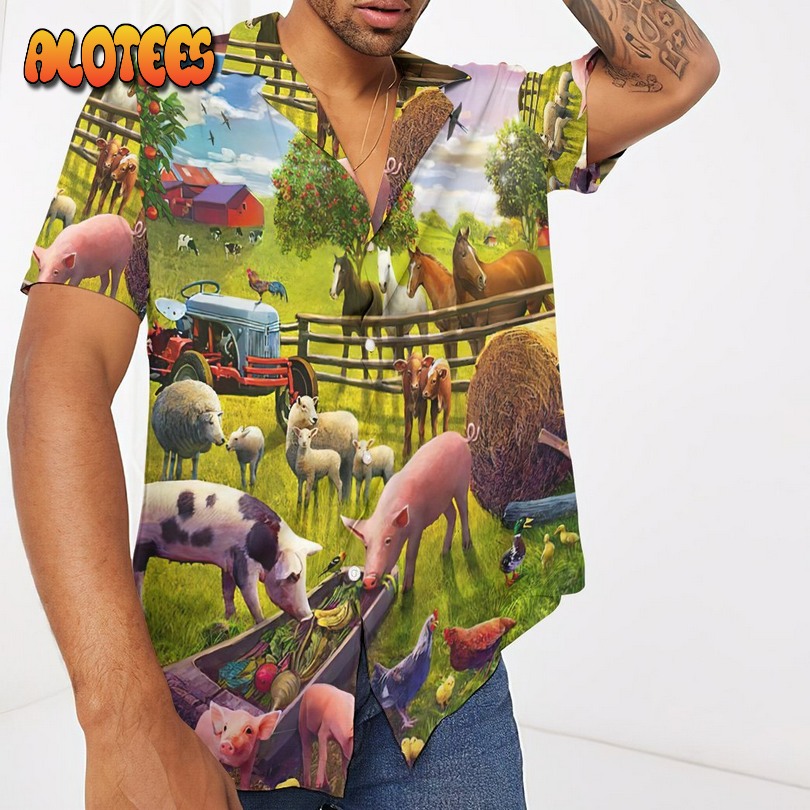 Farm Animal Hawaiian Shirt