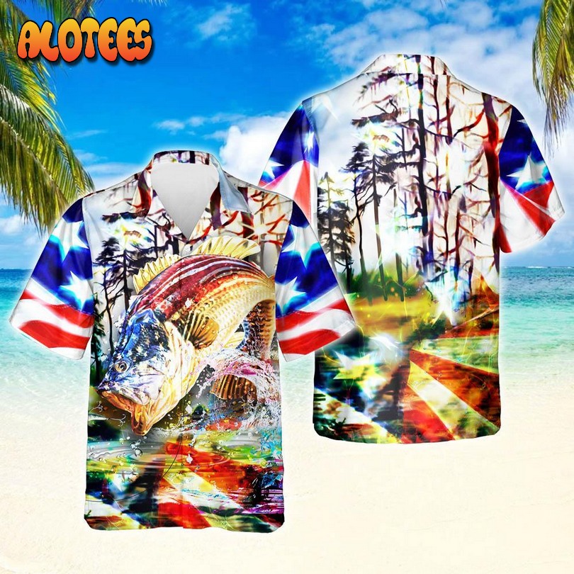 Fishing American Patriot Hawaiian Shirt