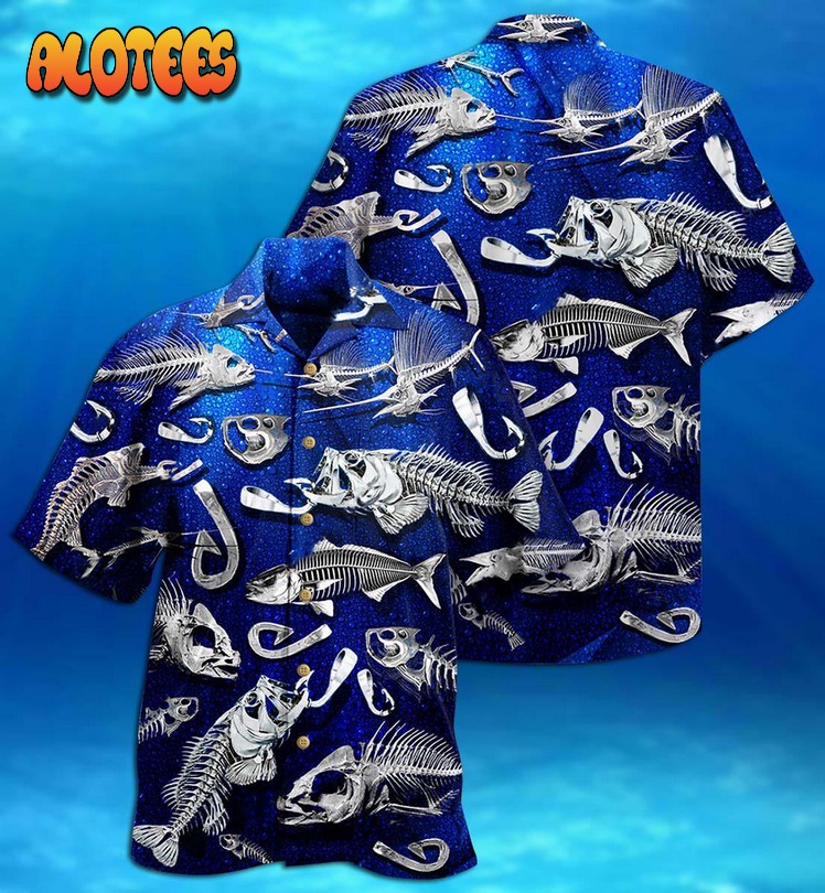 Fishing Fishbone Style Hawaiian Shirt