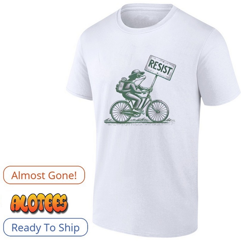 Frog On Bike Resist Portland Frog Protest Vintage shirt