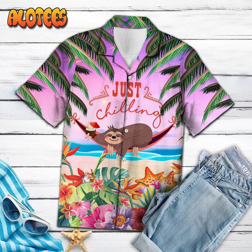 Funny Sloth Chilling Cool Design Aloha Hawaiian Shirt