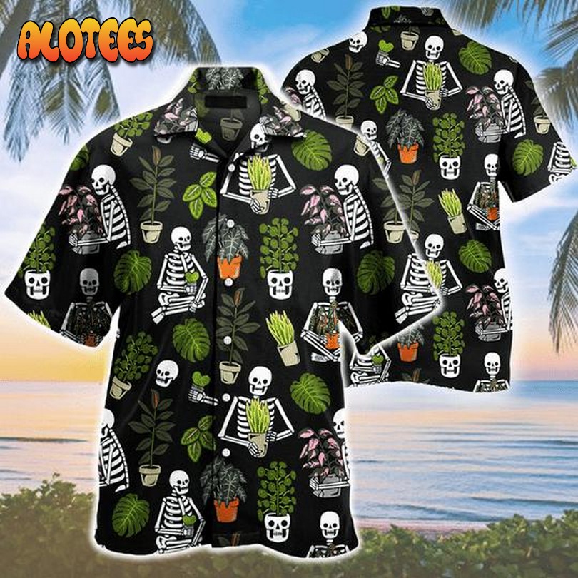 Gardener Skull Pattern Hawaiian Shirt