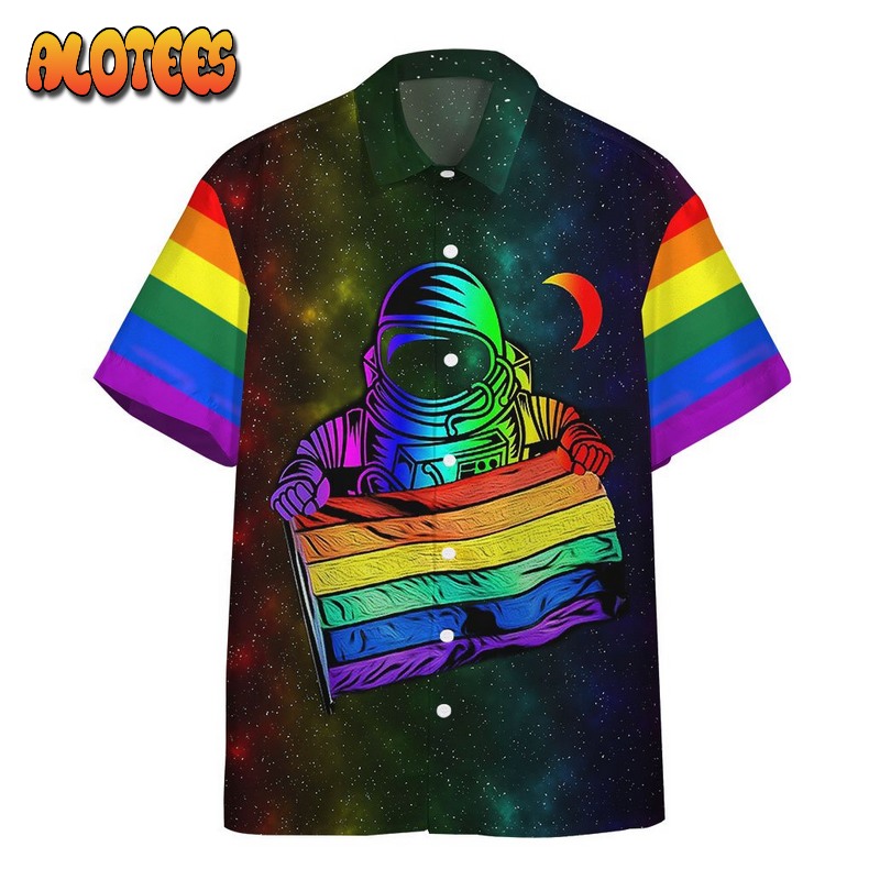 Gay Pride Astronaut Hawaiian Shirt