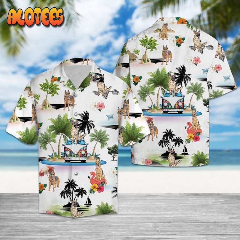 German Shepherd Vacation Multicolor Hawaiian Shirt