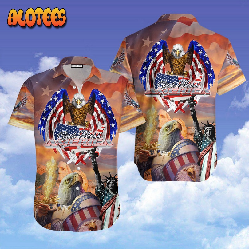 God Bless American Patriotism Eagle Veteran Hawaiian Shirt