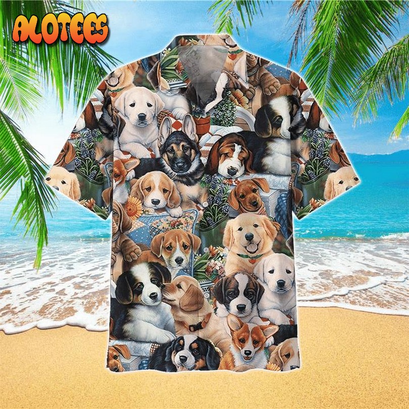 Golden Retriever Puppy Dog Hawaiian Shirt
