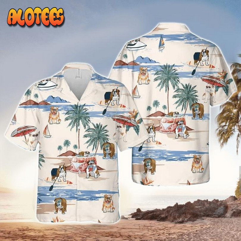 International Dog Day Bulldog Summer Beach Hawaiian Shirt