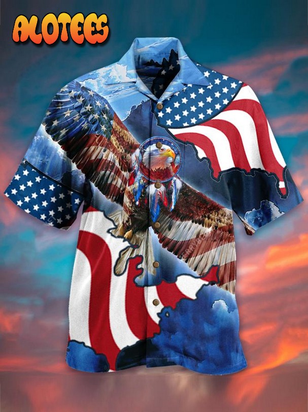 Patriotic Eagle America Flag Hawaiian Shirt
