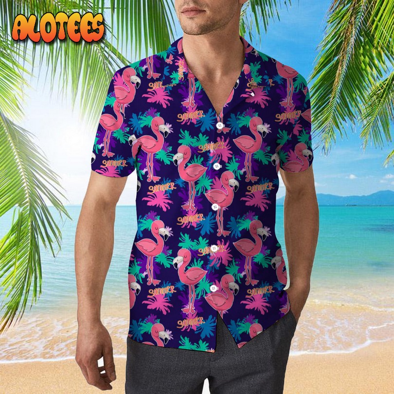 Pink Flamingo Hello Summer Hawaiian Shirt