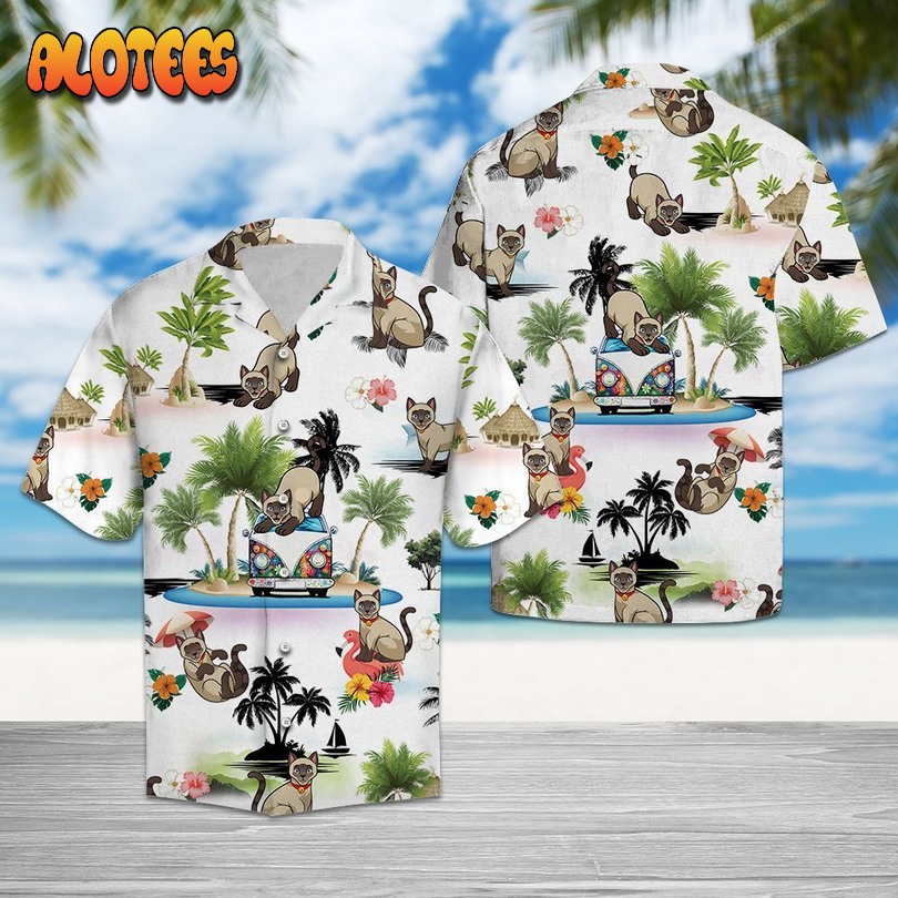 Siamese Vacation Multicolor Hawaiian Shirt