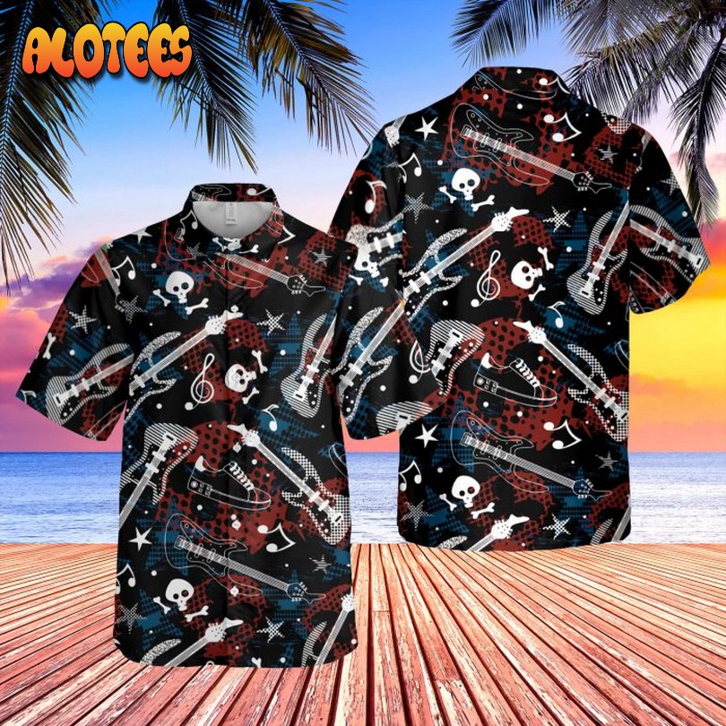 Skull Guitar Hawaiian Shirt