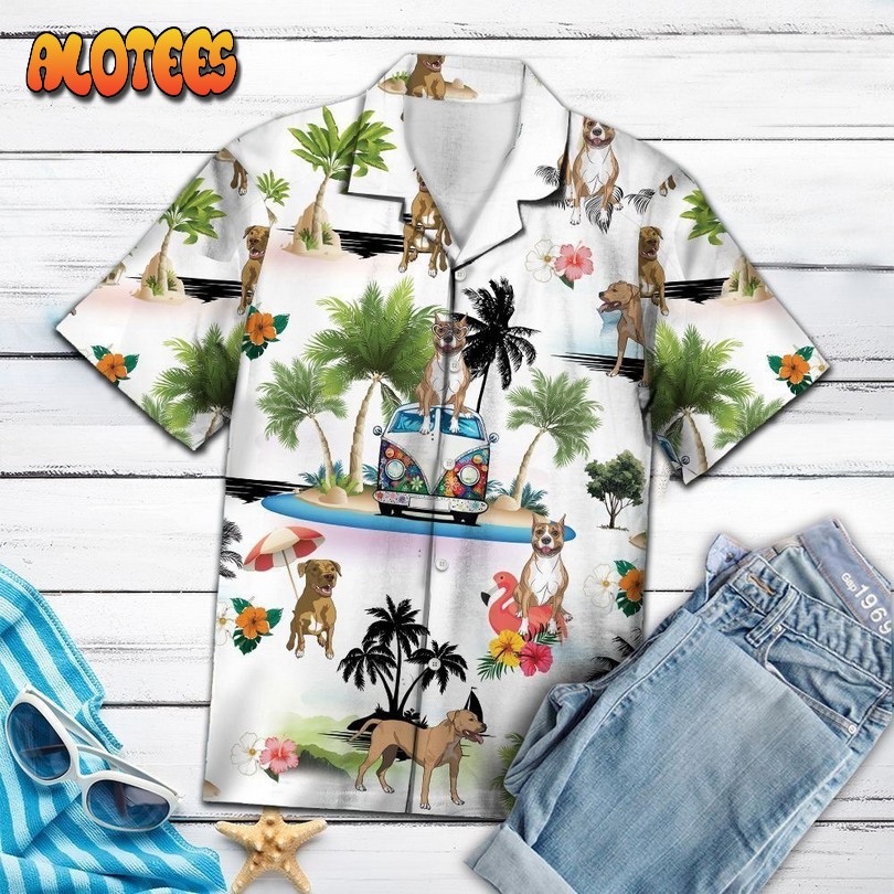 Staffordshire Bull Terrier Vacation Multicolor Hawaiian Shirt