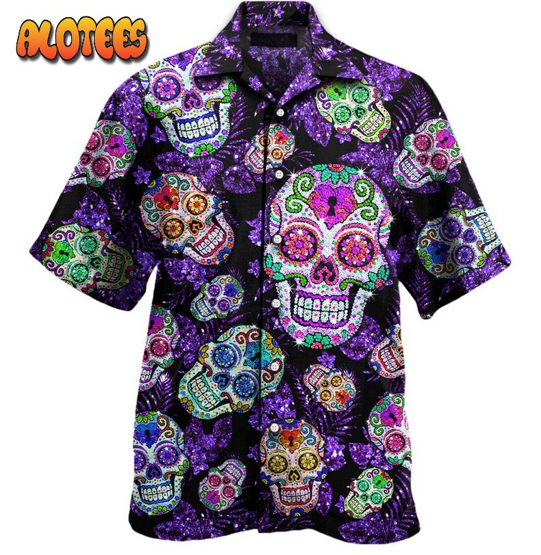 Sugar Skull Pattern Hawaiian Shirt