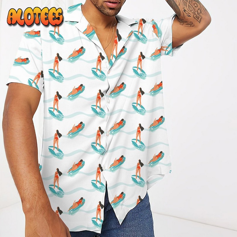 Surfing Girl Hawaiian Shirt