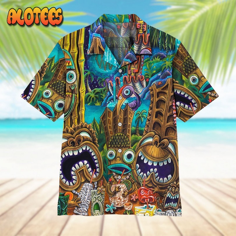 Tiki At Jungle Night Hawaiian Shirt