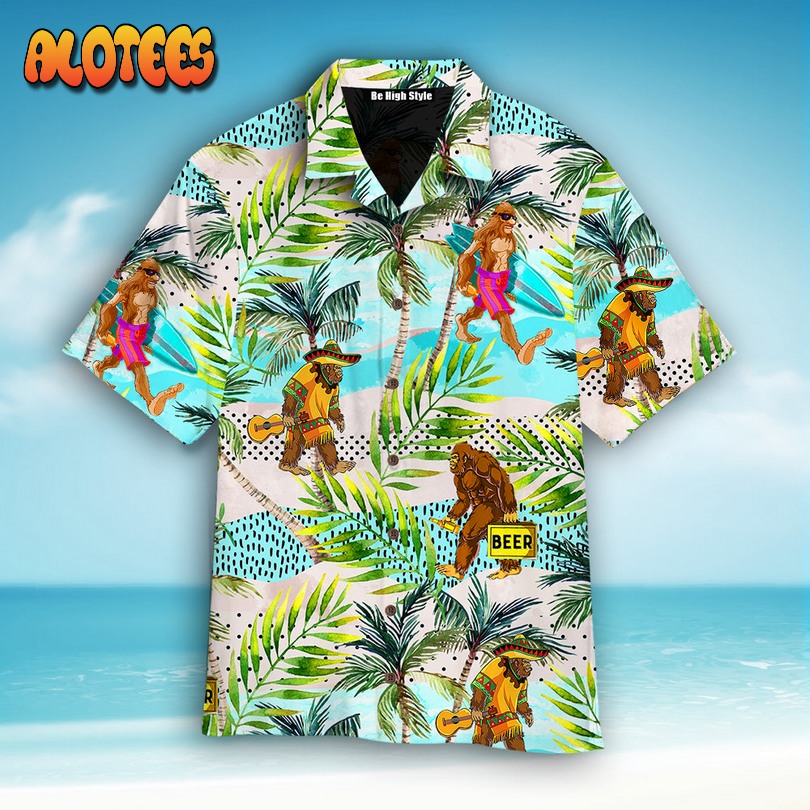Tropical Bigfoot Summer Beer Hawaiian Shirt