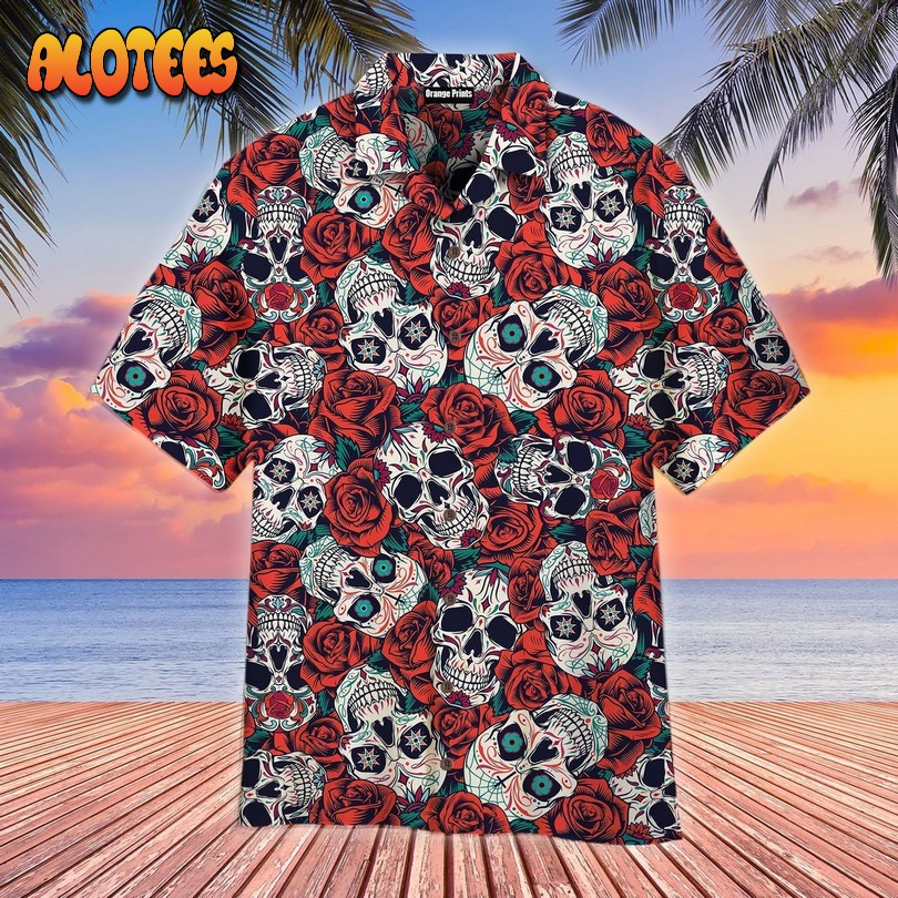 Vintage Day of Dead Aloha Hawaiian Shirt