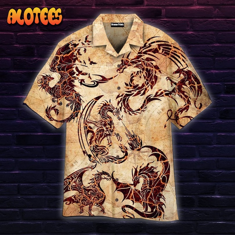 Vintage Dragon Viking Tattoo Aloha Hawaiian Shirt