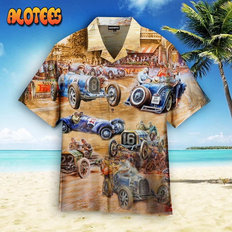 Vintage Racing Car Aloha Hawaiian Shirt