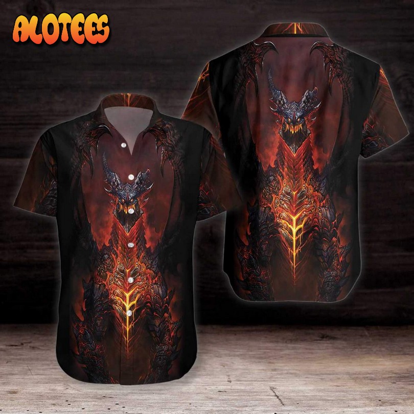 Volcanic Dragon Chest Hawaiian Shirt